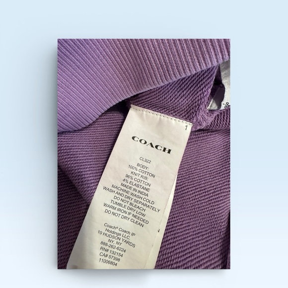 Coach Purple Cropped Hoodie - Picture 5 of 6